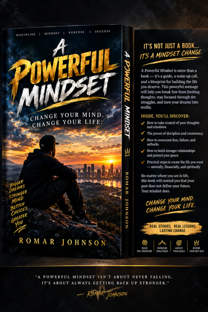A Powerful Mindset cover presentation, Romar Johnson